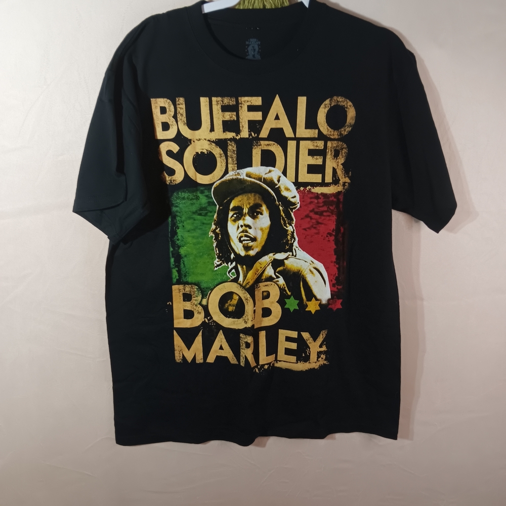 🪞Buffalo Soldier Bob Marley Black T-Shirt